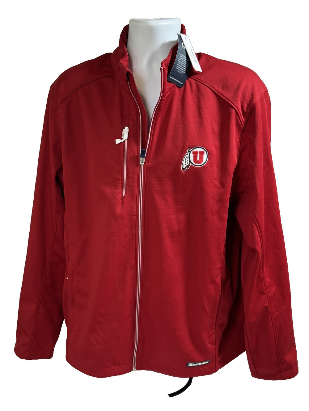 Cutter & Buck University Utah Utes Full Zip Evoke Softshell Jacket Mens XL NWT
